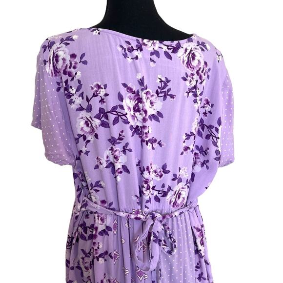 Women Within Women's Plus Boho Floral Mixed Print Maxi Dress Purple Size 22W - Picture 8 of 12